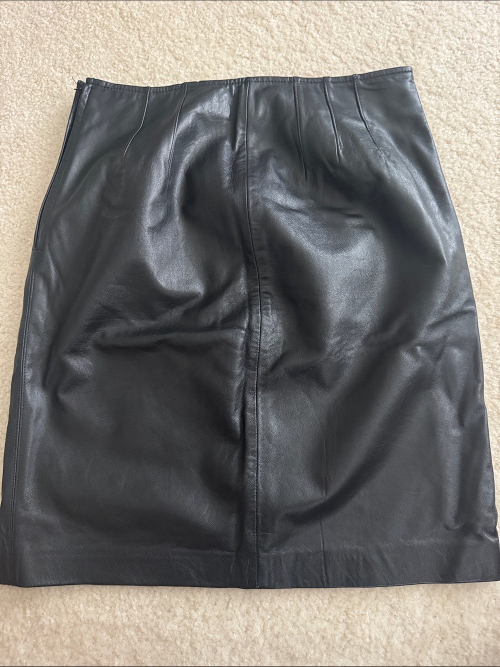 Tannery West Black Leather Pencil Skirt